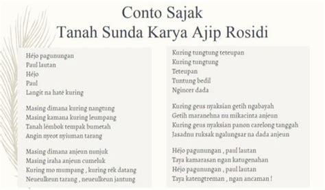 naon tema atawa jejer sajak tanah sunda di luhur teh  Kawih nyaeta salah sahiji rupa lagu Sunda